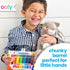 Ooly Thick Toddler Markers with Jumbo Grip, Mighty Mega Triangle Tip Markers for Toddlers with Jumbo Barrel, Perfect