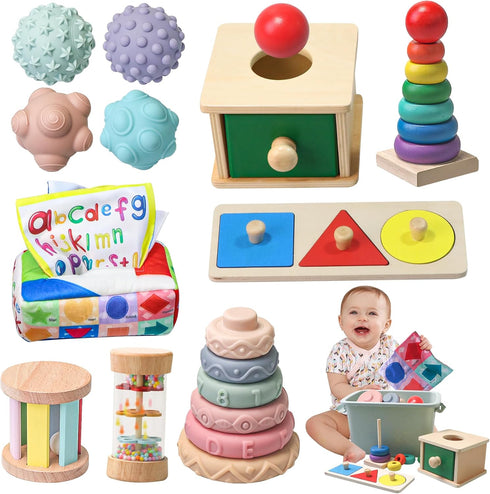 Montessori Toys for Babies 6-12 Months,1 Year Old,8 in 1 Learning Educational