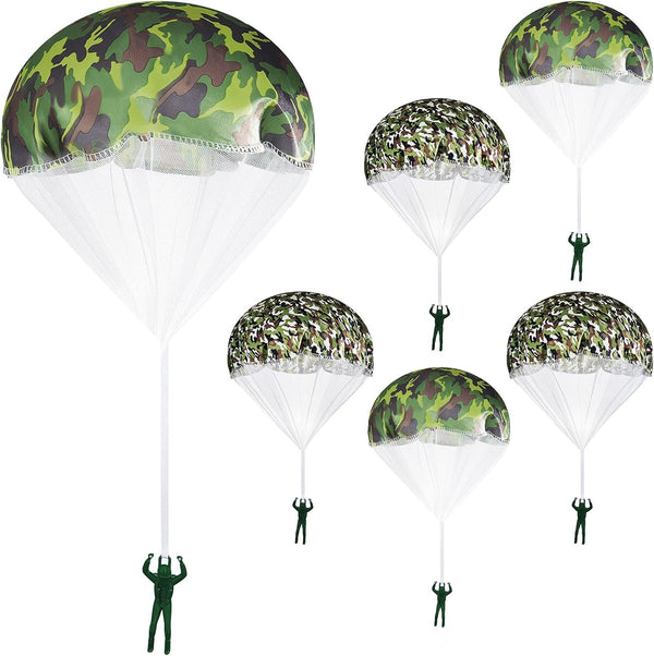 Aoriher 12 Pcs American Flag Army Parachute Toy, Hand Throwing Men Toy Figures, Outdoor Games for Teens Boys