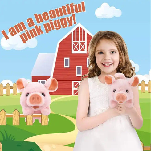 Liberty Imports My Pet Pig, Electronic Plush Piggy Toy Piglet that Walks, Wags Tail, Wiggles Nose, and Makes Oink