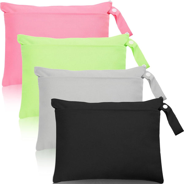 Shappy 4 Pieces Wet Dry Bag for Baby Cloth Diapers Wet Diaper