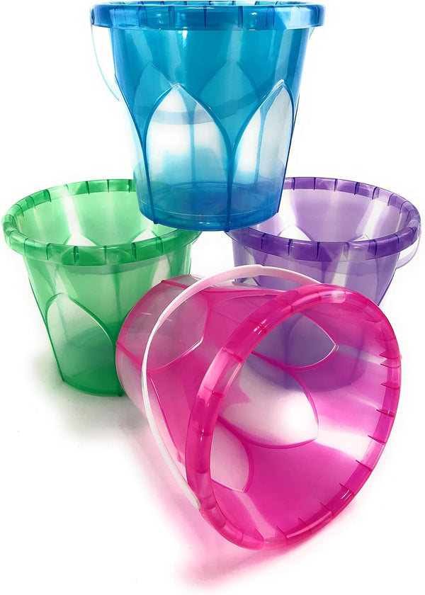 Matty's Toy Stop Beach Gear 6.5" Opaque Plastic Sand Buckets (Pails) Blue,