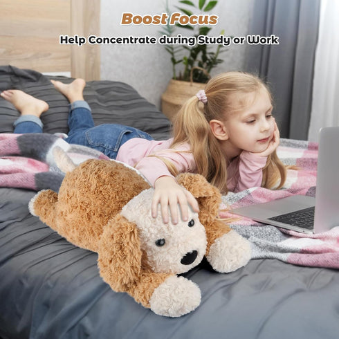 24" 4.5lbs Bobbie & Laxi Weighted Stuffed Animals for Adults & Kids, & Sitting & Laying Dog Plush Toys Pillows
