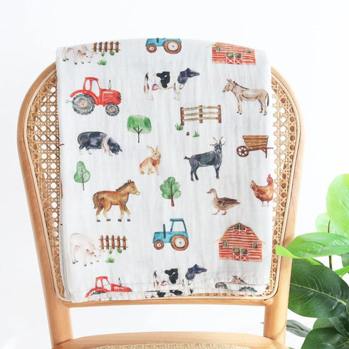 LifeTree Muslin Swaddle Blankets, Soft Large Baby Swaddles for Boys Girls, Neutral Newborn Nursery Essentials 47" x 47"