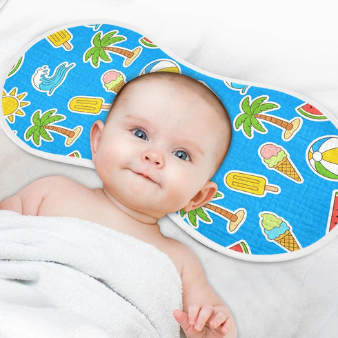 decor gift Summer 4 Pack 22x11in Cotton Burp Cloths Baby Soft and Absorbent? Watermelon Palm Waves Baby Rags for Babies