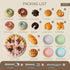 34PCS Set, 4 5 6 7 8 GILOBABY Tea Party Play Food Complete Bakery Pretend Play Toys with Cake, Donuts, Cookies & Plates