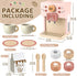Playset Set Airlab Kids Coffee Toy Coffee Maker for Toddler Wooden Kitchen Accessories Pretend Play for Girls Boys Ages