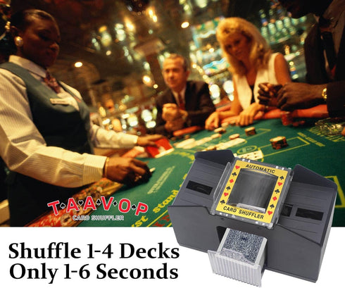 Card Shuffler 2-4 Deck Automatic - Battery-Operated Electric Card Shuffler for UNO/Poker