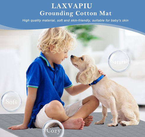 34.2x50 Grounding Mat Cotton Bed Pad Silver Fiber Quilted Grounded Play Mat in Earth Connected Cloud Bedding with Cord
