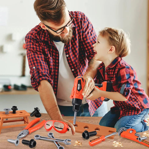 Set 48 Set 3,4,5,6,7,8 Kids Tool Zealous pcs Toddler Tool with Tool Box & Electronic Toy Drill, Pretend Play Kids Toys