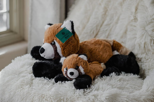 Mother & Baby Red Panda Plush Set | Super Soft Stuffed Animal for Kids' Bedroom | 17-in Plushies
