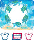 Turtle Milestone Blanket Blue Sea Life Baby Blanket 48x40in with Swaddling Bag, Beach Newborn Gift BTLSFH127