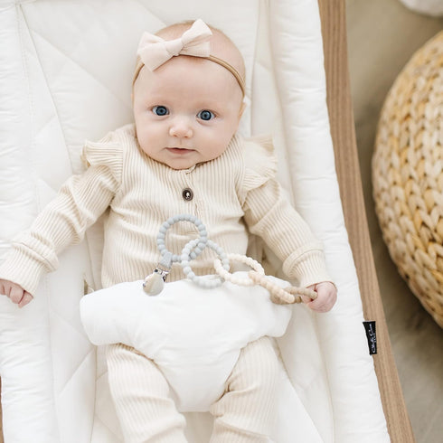 Ryan & Rose Cutie Clinks Attachable Teether Chew Toy for Babies, Neutral Color