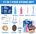 2Pcs Pick and Peel Stone Kit, Skin Picking Fidget Toys, Picky Pad Stone, Pick Stone Kit for Anxiety Relief, Adult