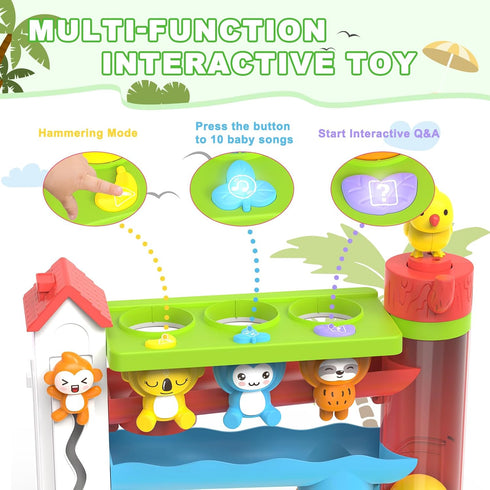 1+ 12-18 1 2 Ussybaby Toddler Musical Toys for Years Old Boy,Motor Skills Developmental Baby Toy Months,Bilingual