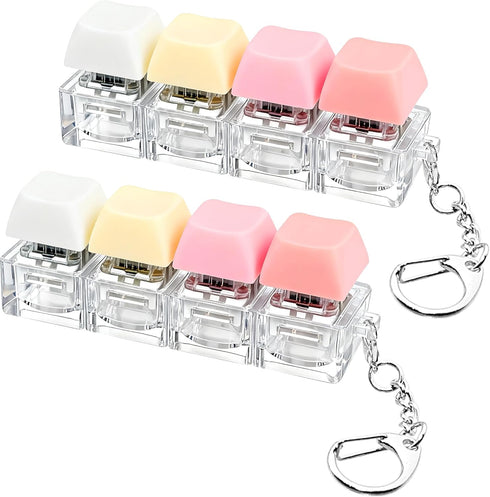 XiawaLangzhuo 2 PCS Keyboard Fidget Toy, Keyboard Fidget Keychain 4-in-1 Keyboard Decompression Button