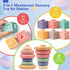 SpringFlower 3 in 1 Montessori Toys for Babies 0-3-6-12 Months, Rattle Teether, Baby Blocks, Soft Stacking Rings