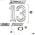 KatchOn Big Silver 13 Balloon Numbers - 40 Inch for 13th Birthday Decorations for Girls and Boys