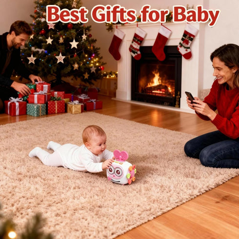 MoraBaby 1+ 1-3 6-in-1 Tummy Toys for Year Old Girl, Musical Busy Cube for Toddlers year old, Montessori Activity Cube