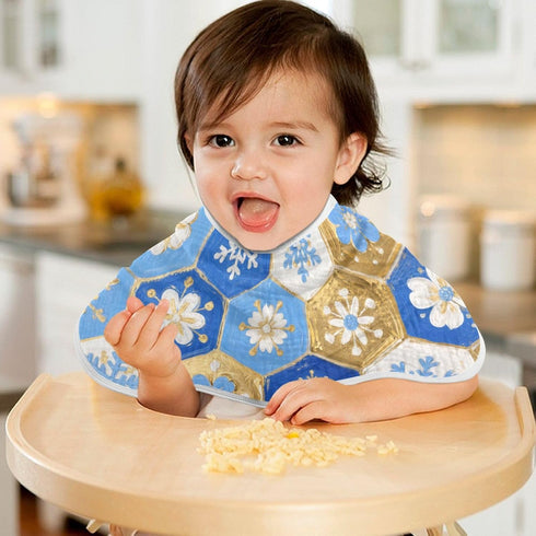 tplaotee 22x11in Merry Christmas with Blue and Gold Snowflakes Cotton Neutral Burp Cloths Good Absorbent? Baby wash