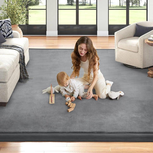 50"x50" 1.3" Baby Play Mat for Floor Nursery Rug Muscle Mat Area Rug Playroom Rug Playpen Mat Memory Foam Thick