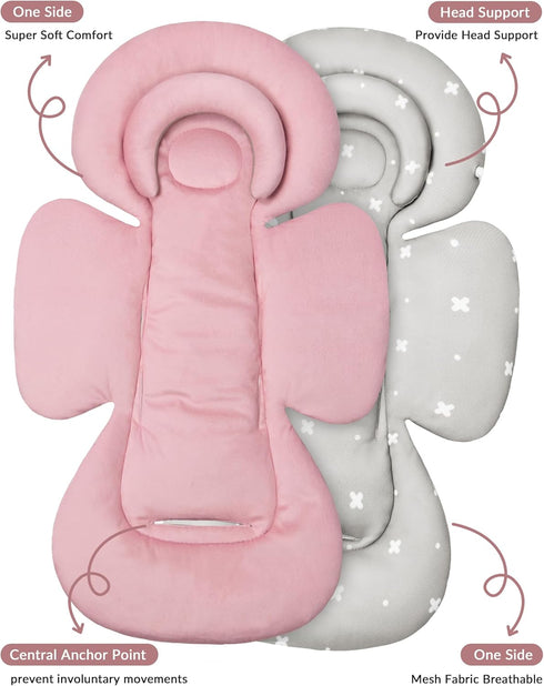 Tinlyfinly Infant Car Seat Insert with Extra Cushion for Preemie to Toddler, Reversible Newborn Carseat Insert for Baby
