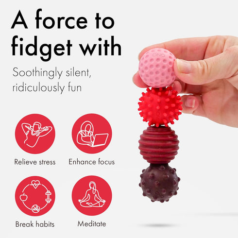 Set 8) ONO Signets Silicone Magnetic Balls with Textured Dimples, Bumps, and Waves | Fun to Play with Fidget Toy