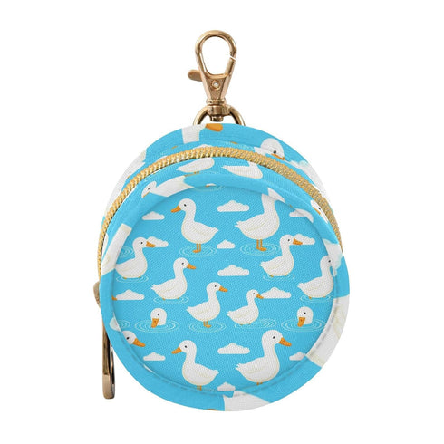 Ducks Round Pacifier Storage Case with Zipper, Portable Pacifier Case for Travel,