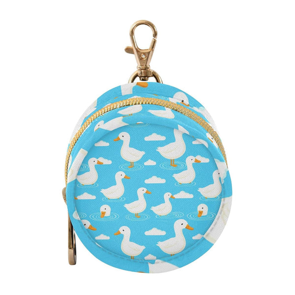 Ducks Round Pacifier Storage Case with Zipper, Portable Pacifier Case for Travel,
