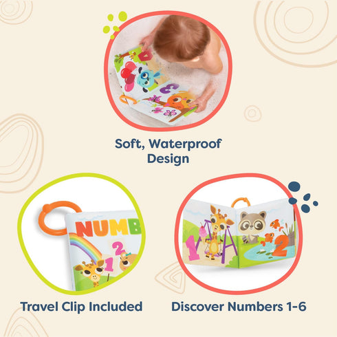 6+ B. toys Baby Bath Book Educational Book for Babies Book About Numbers Waterproof Bathtub Toys Months Tub Time Books