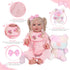 BABESIDE 8 Pcs Reborn Baby Doll Clothes with Bassinet for 17-22 Inch Dolls, Accessories for Newborn Baby Doll Girl