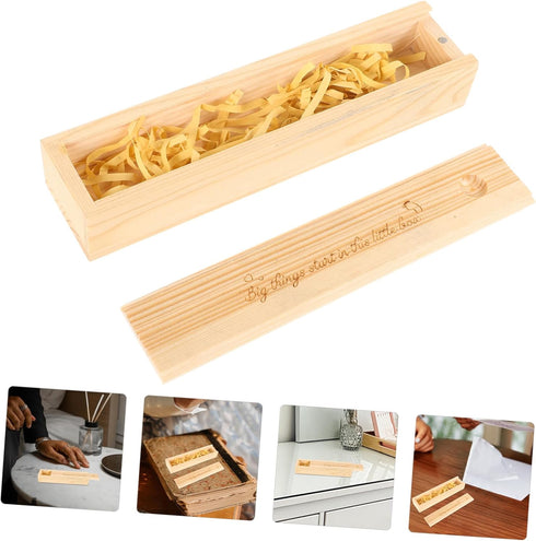 Pregnancy Test Keepsake Box with Lid Wooden Announcement Storage Case for Newborn Memories for Hair Locks Teeth
