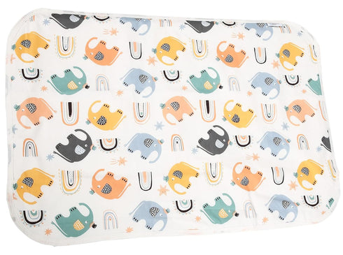 Baby Diaper Changing Pad, 21 5/8" x 31.5" Waterproof Liners - Reusable Soft Absorbent Portable Changing Mat (Elephant 1