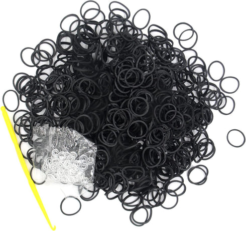 3000PCS Loom Rubber Bands Kit, 75 Clips, 5 Hooks, Premium Bracelet Making Kit for Kids, Black