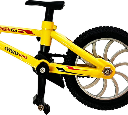 Compact Alloy Mountain Bike Finger Toy - Yellow with Movable Parts