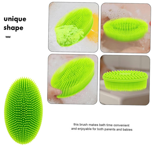 Gentle Silicone Baby Bath Brush - Newborn Head Scrubber for Infants