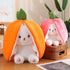 2PCS Reversible Bunny Plush - Carrot & Strawberry - Easter Stuffed Animal Toy - Cute Rabbit Gift for Kids (1pcs 13.8")