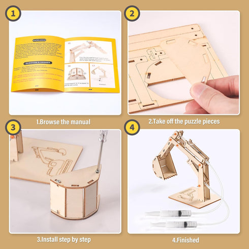 STEM Science Kits for Kids Ages 8-12, Wood Crafts Building Kits for Boys 6-8, Science Experiment Projects, Wooden
