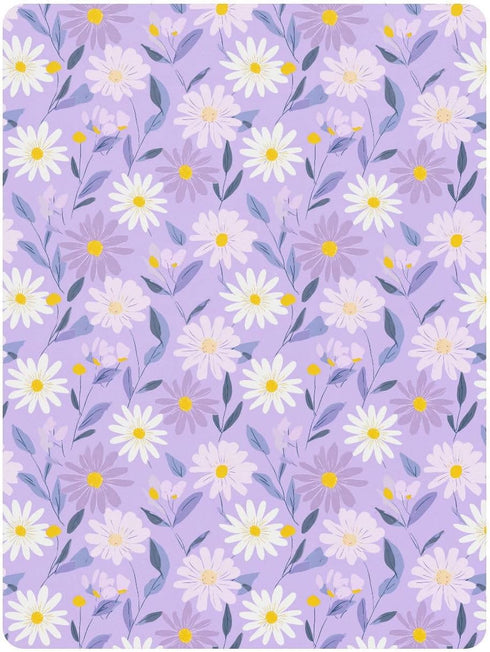 miaozhen 1 Pack 52x28 Cotton Crib Sheets for Baby Boys Girls Soft Sunflower Pastel Purple Yellow Playard Mattress