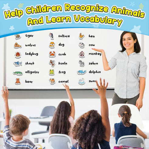 40 Animal Fridge Magnets for Toddlers, Educational Foam Refrigerator Magnets for Kids Learning Activities