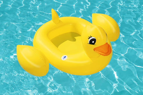Inflatable Duck Baby Float with Speakers - Yellow Fun for Kids