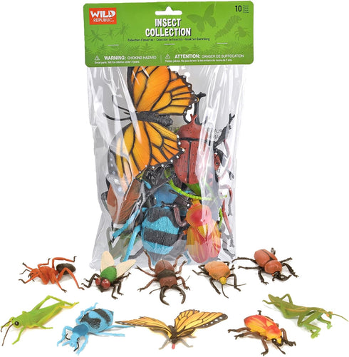 Wild Republic Insect Polybag - Educational Toy for Kids, Party Favors with 10 Pieces