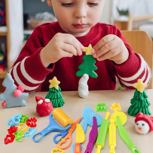 IHESPABLD 28 Set 3+ Playdough Tool Kit, Pcs Basic Clay and Dough Tools Starter for Kids Ages Creative Play Accessories