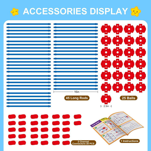 SpringFlower Fort Building Kit for Kids - 100 Pcs STEM Construction Toys for Indoor & Outdoor Creative Play