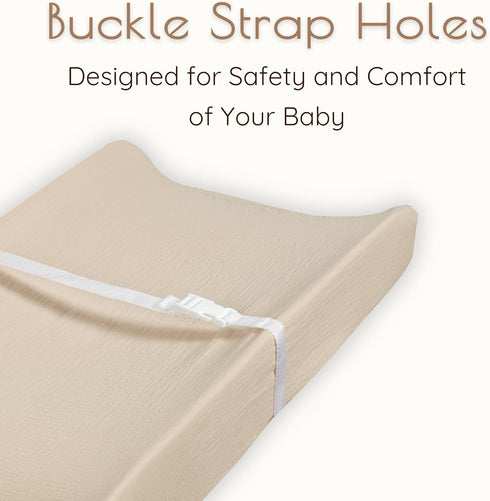 MY LITTLE ZONE 2-Pack 100% 32"x16" 8" Baby Changing Pad Covers Boy, Changing Table Sheets, Cotton Muslin Changing Pad