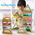 Rainbow Sensory Toys Blocks, 16 Large Wooden Building Blocks for Toddlers, Colorful Geometric Stacking Toy Set