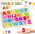 Zeoddler Alphabet Puzzles, Wooden Puzzles for Toddlers, ABC Shape Puzzles for Kids, Preschool Learning Activities, Gift