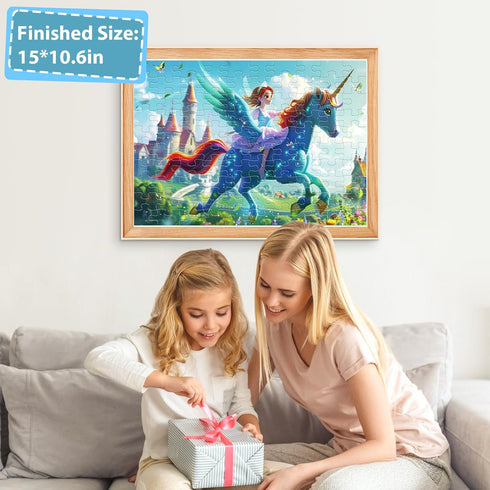 100 Piece Jigsaw Puzzles for Kids Ages 4-10, Princess & Unicorn Puzzle for Girls, Educational Learning Gifts