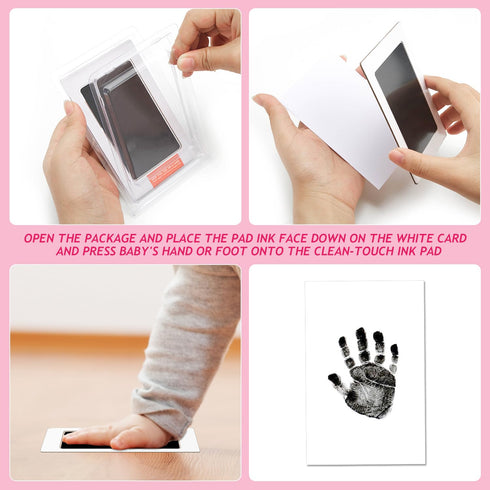 Outus 3 x 5 Inch Newborn Handprint and Footprint Kit, 4 Clean Touch Ink Pads, 10 Imprint Cards for Dogs