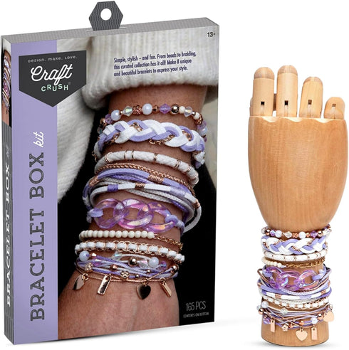 Craft Crush Bracelet Making Kit (Lilac), Friendship Bracelet Maker Set for Kids & Adults